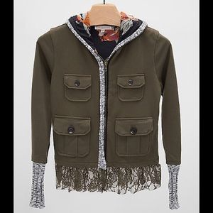 Anthropologie Scrapbook Floral Lined Lace Hoodie